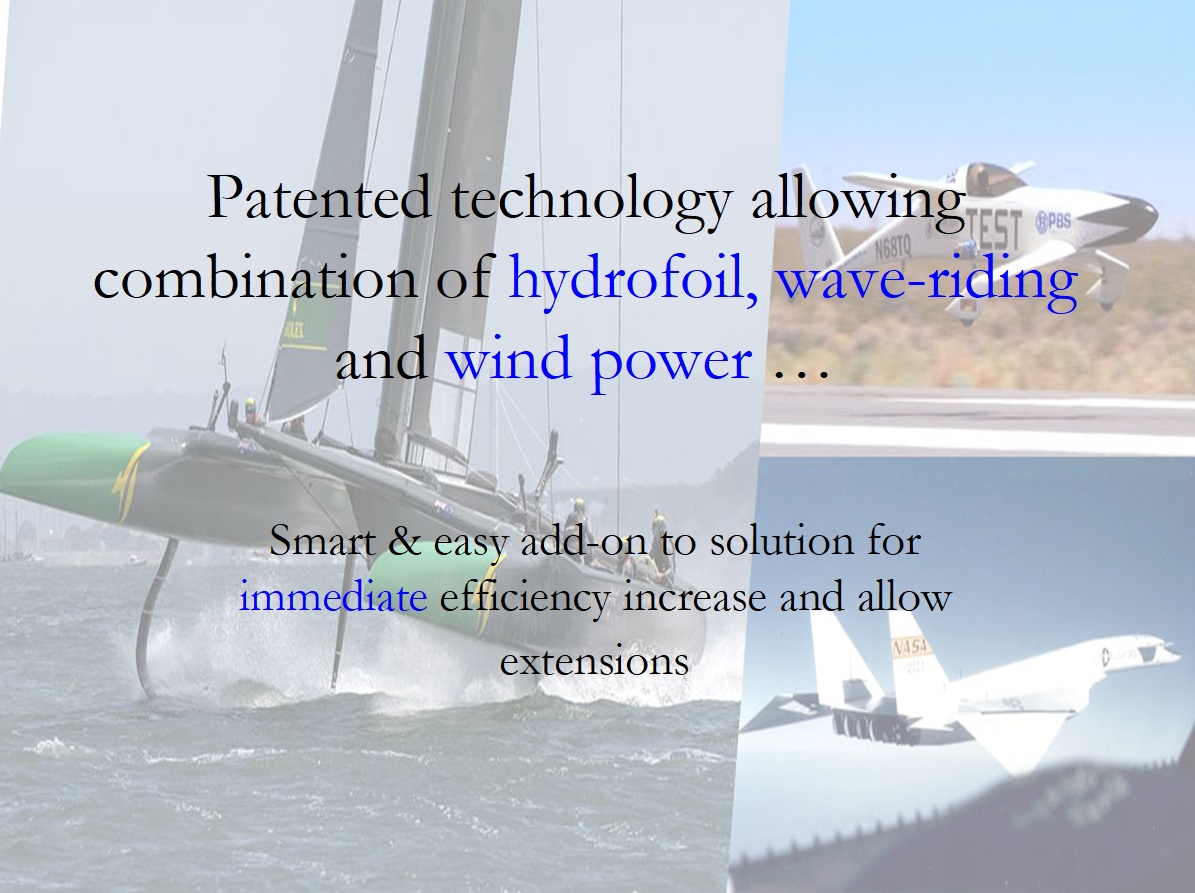 hydrofoil , wave rider and wind power soultions
